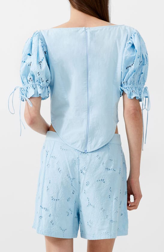 Shop French Connection Rhodes Eyelet Top In Cashmere Blue