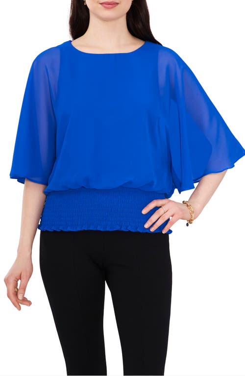 Chaus Smocked Dolman Top in Electric Blue