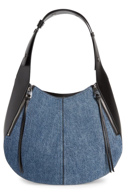 Alexander McQueen The Skull Denim Hobo Bag in Blue/Multicolor at Nordstrom