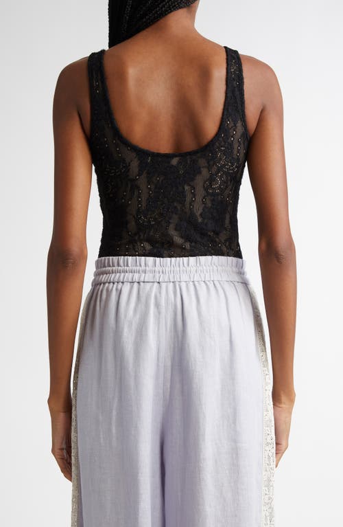 Zimmermann Scooped Stretch-lace Bodysuit In Black