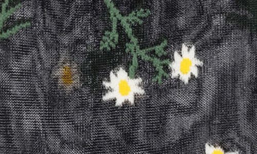 Hansel From Basel Wildflower Sheer Crew Socks In Black
