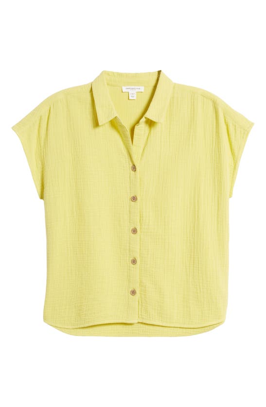 Shop Beachlunchlounge Amar Cotton Button-up Shirt In Fresh Verbena