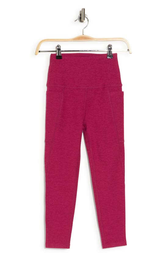 Beyond Yoga Space Dye Out Of Pocket Side Pocket High Waist Capri Leggings In Dragonfruit-sangria