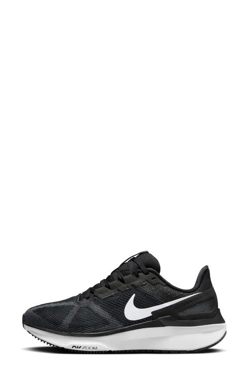 Shop Nike Air Zoom Structure 25 Road Running Shoe In Black/dark Smoke Grey/white