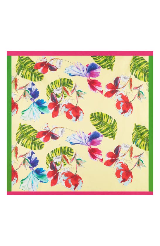 Bien Abye Garden View Silk Scarf In Yellow Multi