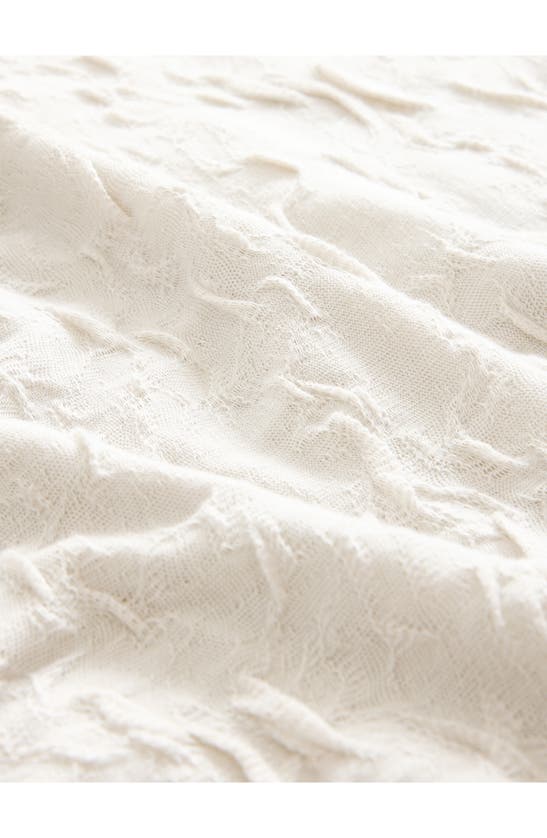 Shop John Varvatos Cruzeiro Crinkle Texture Long Sleeve Cotton T-shirt In Egg Shell