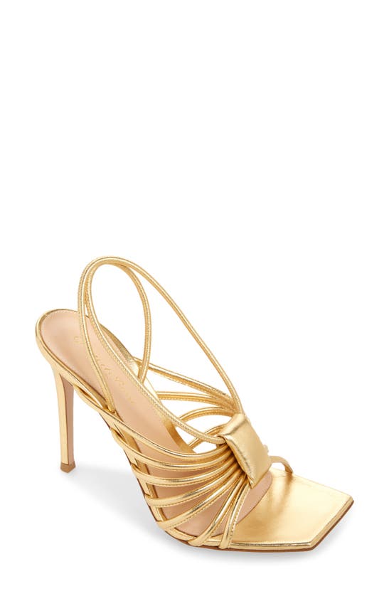 Shop Gianvito Rossi Metallic Cage Sandal In Mekong