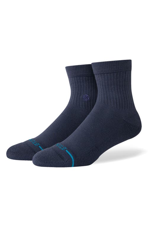 Shop Stance Icon Quarter Crew Socks In Navy