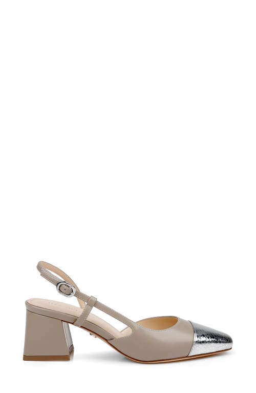 Shop Dee Ocleppo Naples Cap Toe Slingback Pump In Beige/silver