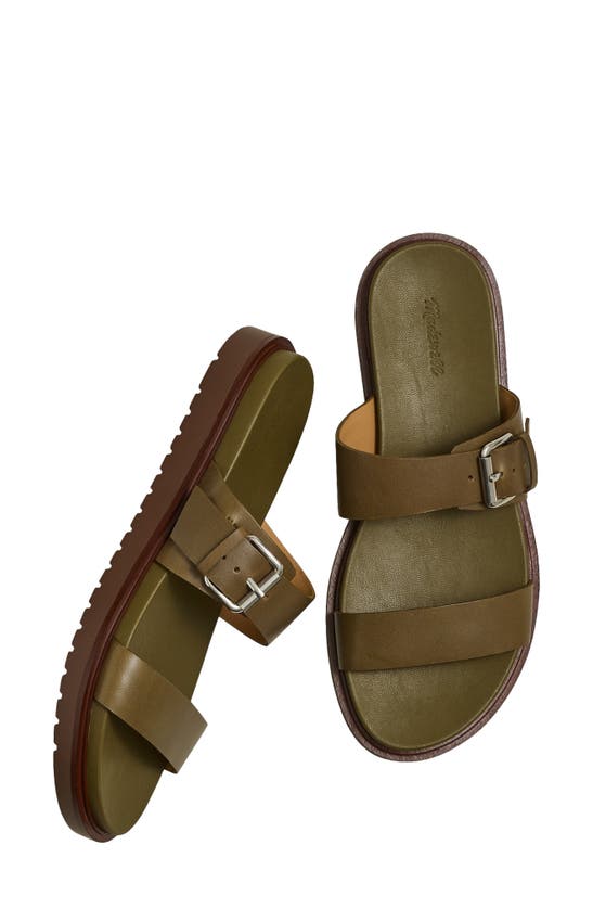 Shop Madewell Maximillian Two Strap Sandal In Olive Tree