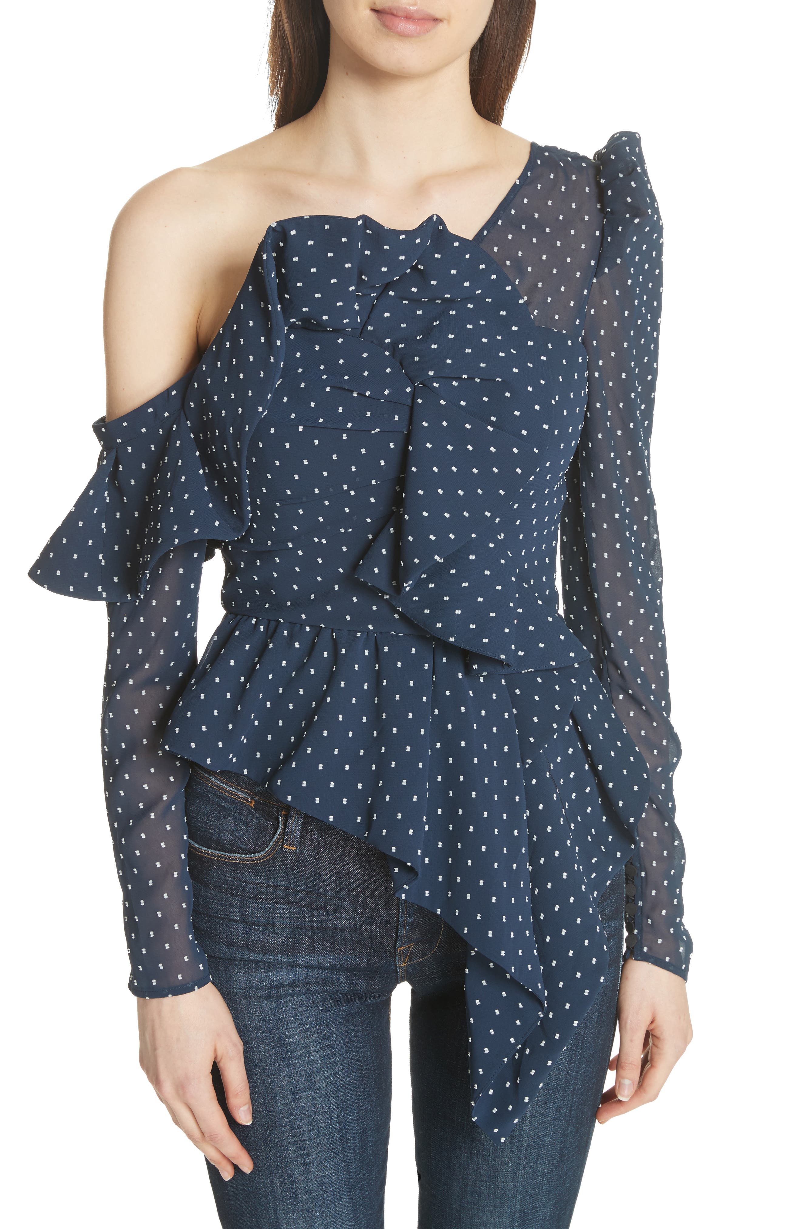 ruffle asymmetrical top