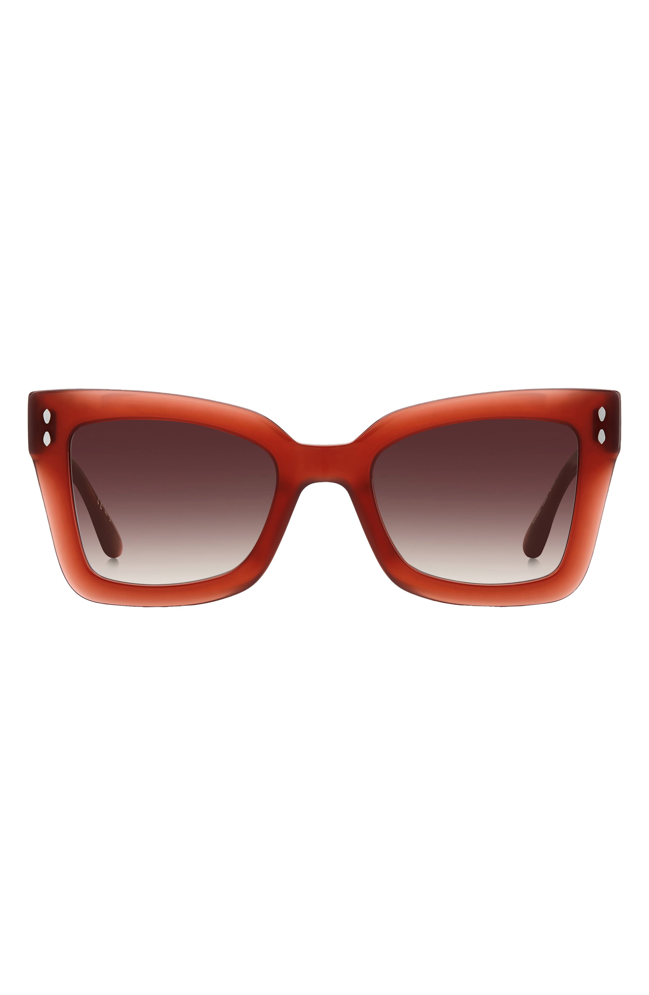 Isabel Marant 52mm Flared Rectangular Sunglasses In Red/burgundy Shaded