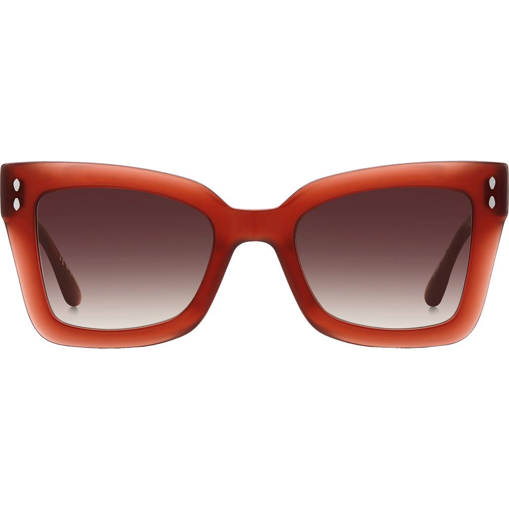 Isabel Marant 52mm Flared Rectangular Sunglasses In Red/burgundy Shaded