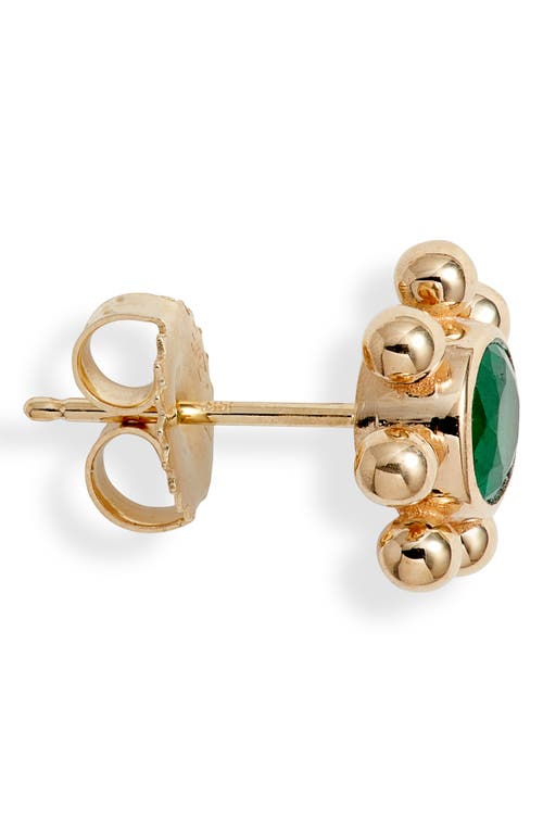 Shop Anzie Dew Drop Marine Emerald & 14k Gold Stud Earrings In Yellow Gold/emerald