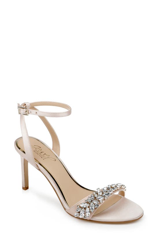 Jewel Badgley Mischka Dallyce Ankle Strap Sandal In Champagne Satin