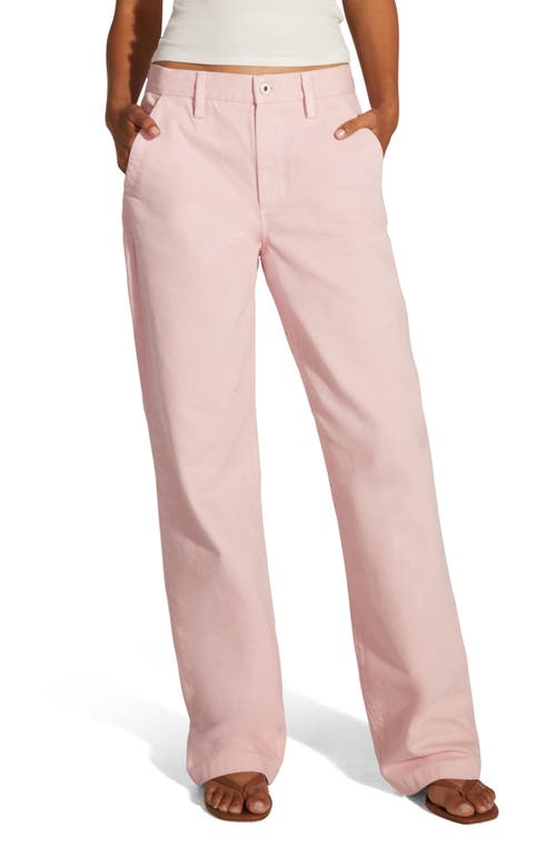 Favorite Daughter The Taylor Cotton Straight Leg Trousers Ballet Slipper at Nordstrom,