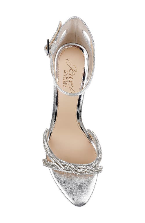 Jewel Badgley Mischka Vani Womens Adjustable Manmade Ankle Strap In Silver