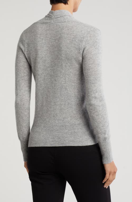 Sofia Cashmere Cashmere Faux Wrap Sweater In Grey
