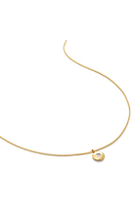 April Birthstone Lab Created Diamond Pendant Necklace (Online Trunk Show)