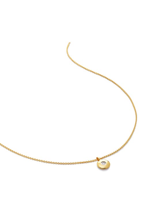 Monica Vinader April Birthstone Lab Created Diamond Pendant Necklace in 18K Gold Vermeil/April at Nordstrom