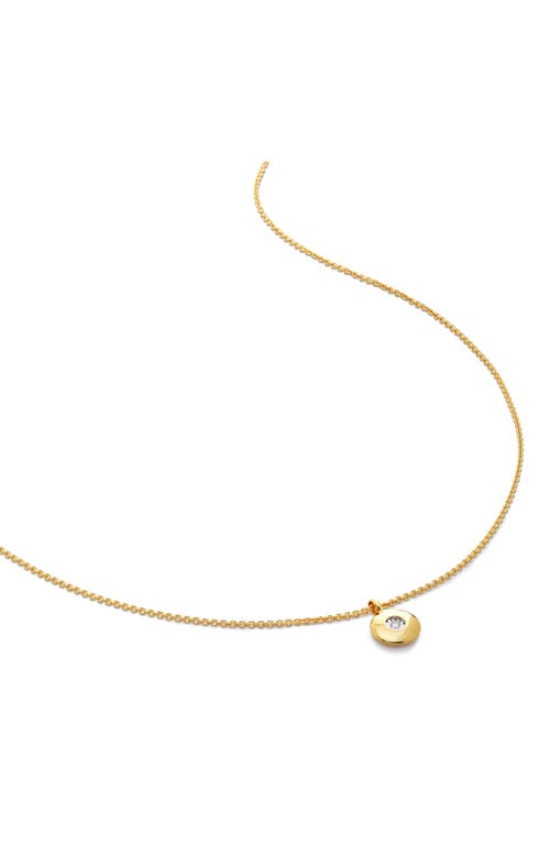 Shop Monica Vinader April Birthstone Lab Created Diamond Pendant Necklace In 18k Gold Vermeil/april