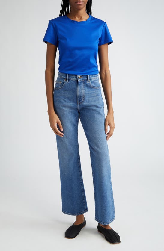 Shop Proenza Schouler Maren Organic Cotton Jersey Top In Cobalt