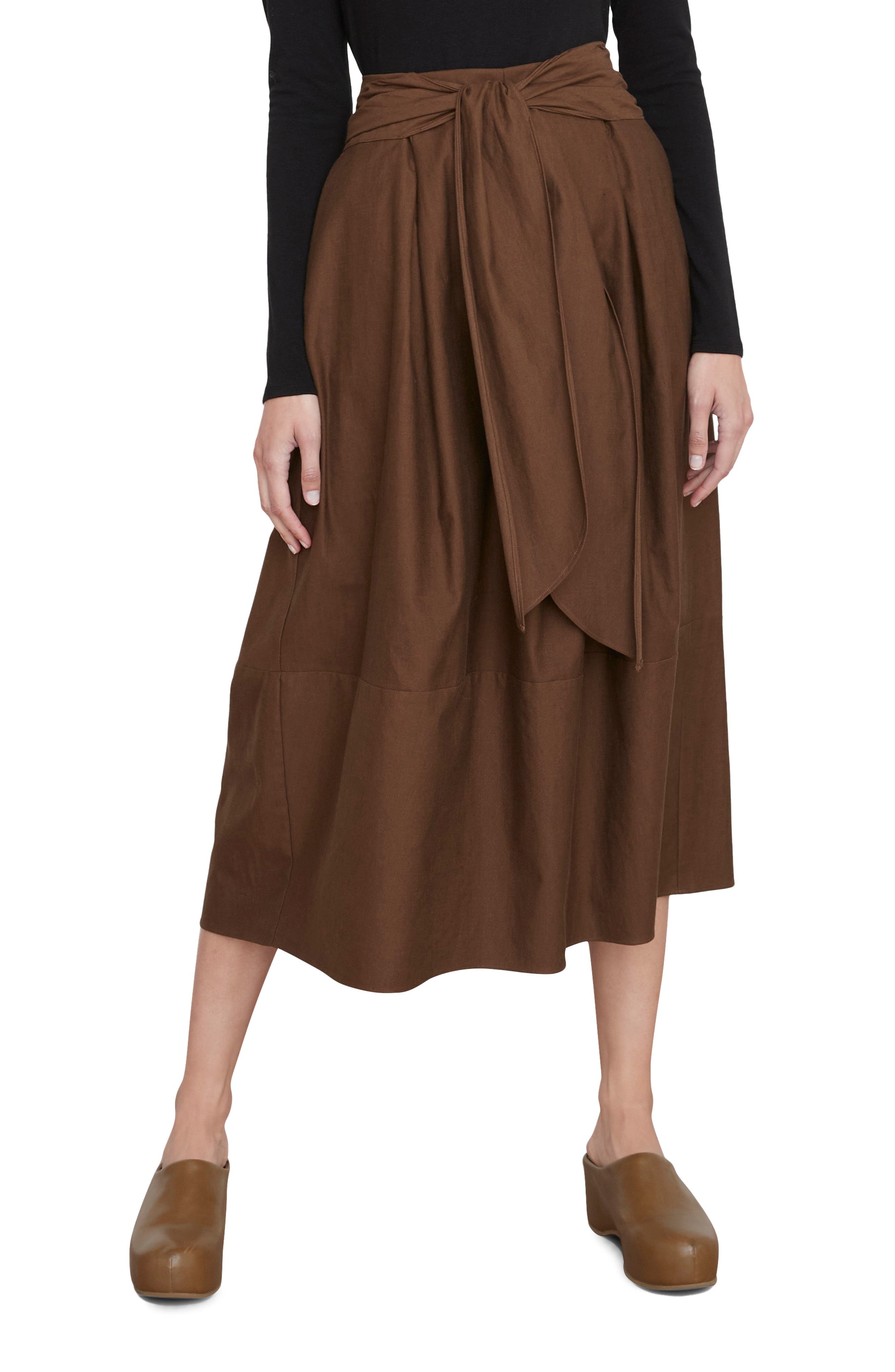 Womens Clothing Skirts Mid-length skirts Sacai Asymmetric Pleated Wool Skirt in Green 