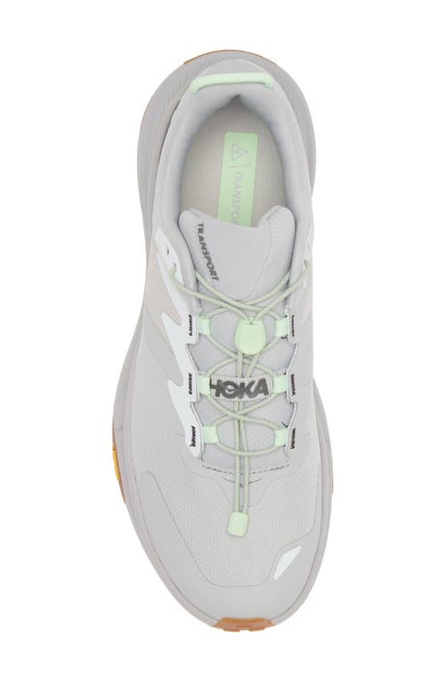 Shop Hoka Transport Shoe In Harbor Mist/lime Glow