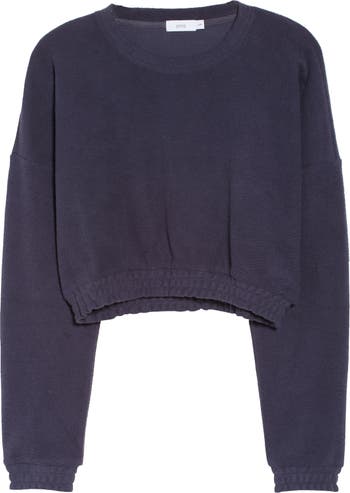 Women's Crop Cotton Terry Sweatshirt