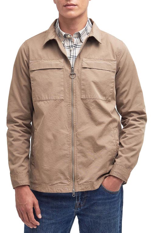 Barbour Glendale Zip-Up Overshirt Military Brown at Nordstrom,