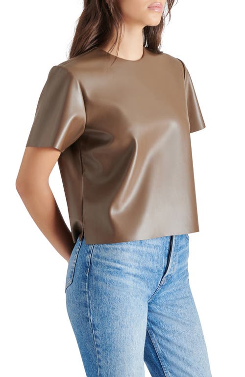 Shop Steve Madden Ezra Faux Leather Top In Coco