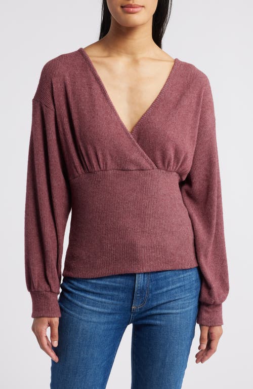 Shop Loveappella Empire Tie Back Rib Top In Wine