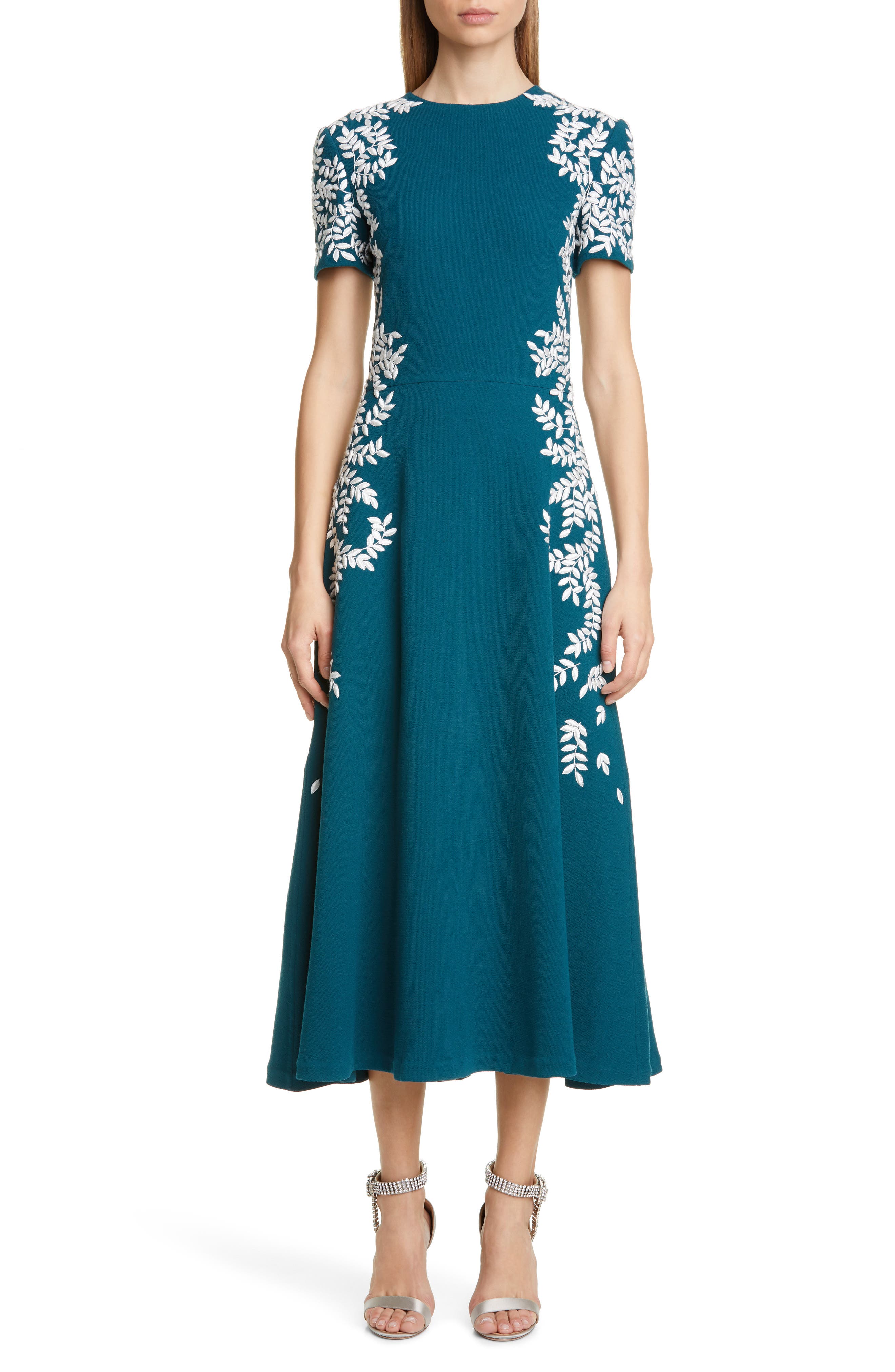 oscar de la renta fit and flare dress