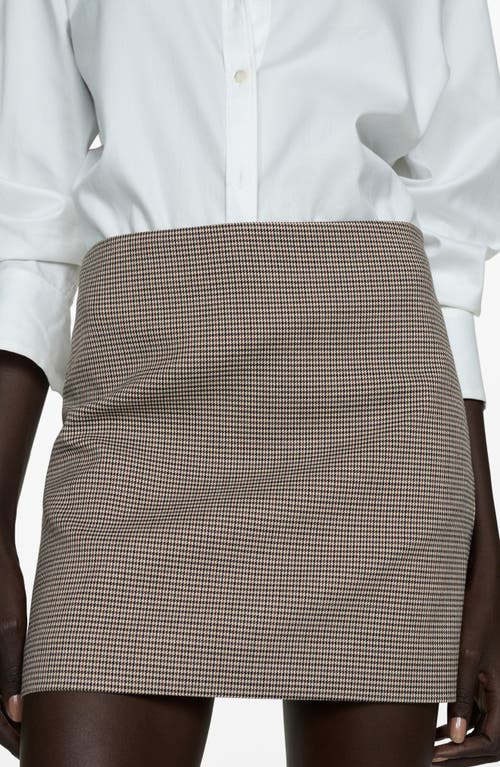 Shop Mango Houndstooth Miniskirt In Brown