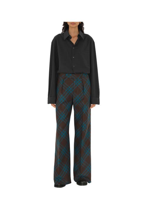 Shop Burberry Wool Tailored Trousers In Snug