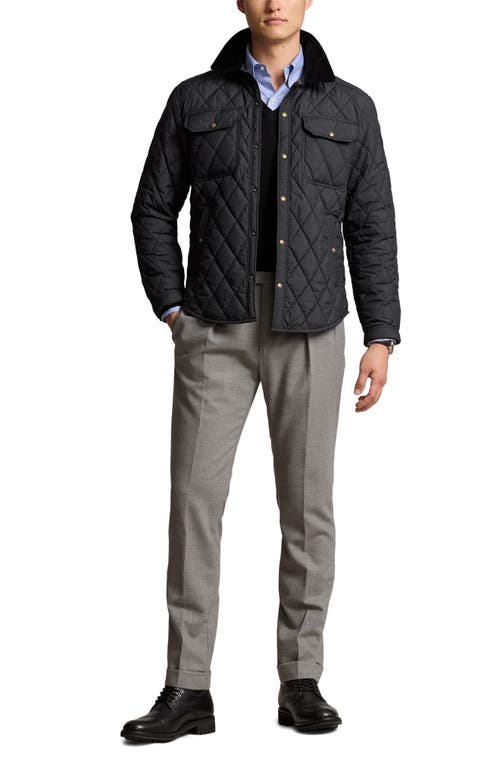 Shop Polo Ralph Lauren Brentford Quilted Shirt Jacket In Polo Black