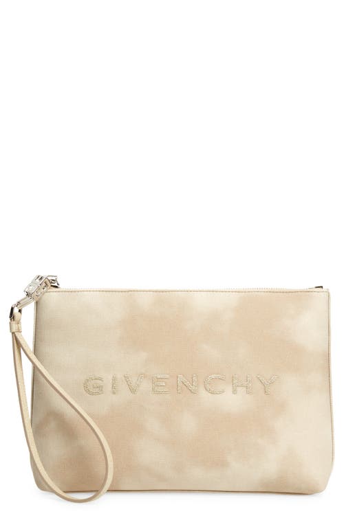 Givenchy Logo Canvas Travel Pouch in Dusty Gold at Nordstrom