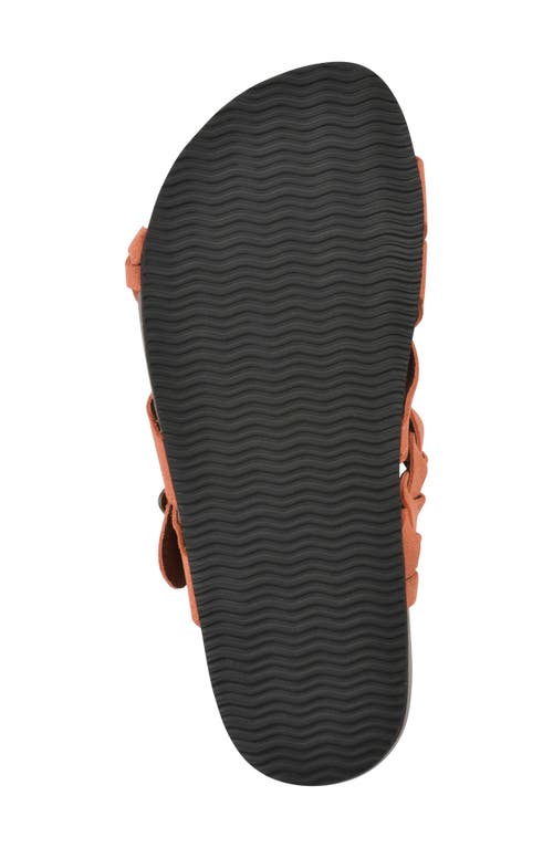 White Mountain Footwear Harrington Leather Footbed Sandal In Aperol Spritz/suede