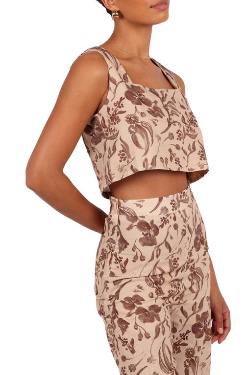 Petal And Pup Petal & Pup Irina Cotton & Linen Crop Tank In Brown