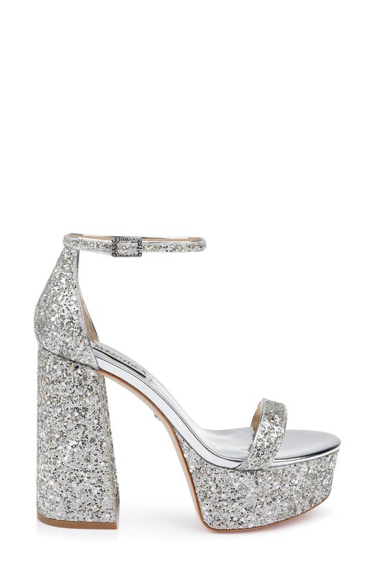 Shop Badgley Mischka Collection Party Ankle Strap Platform Sandal In Silver