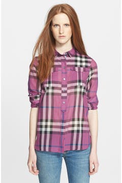 Burberry Brit Woven Check Tunic Shirt | Nordstrom