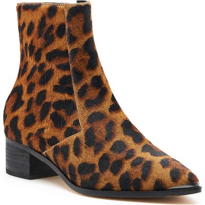 Botkier Greer Pointy Toe Genuine Calf Hair Bootie- Brown