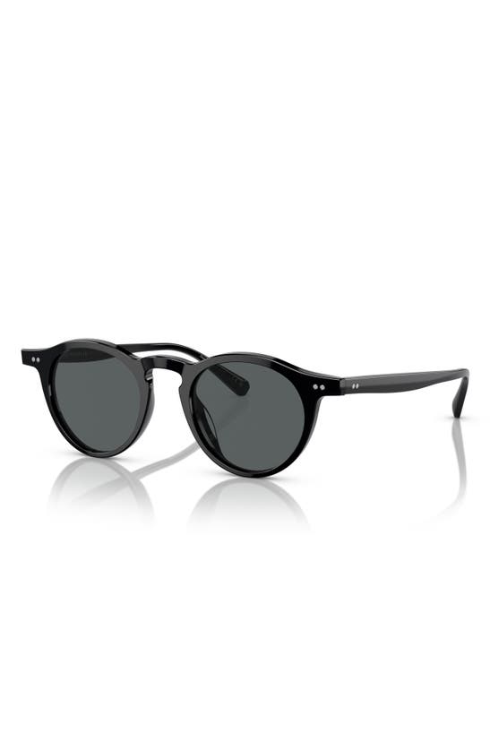 Oliver Peoples Op-13 47mm Polarized Round Sunglasses In Black