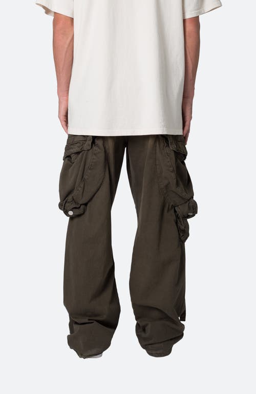 Shop Mnml Strapped Cotton Cargo Pants In Brown