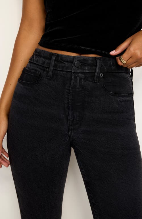 Good American Good Legs Softtech Mid Rise Straight Leg Jeans In Black340