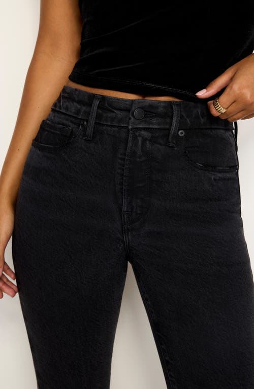 Shop Good American Good Legs Softtech Mid Rise Straight Leg Jeans In Black340