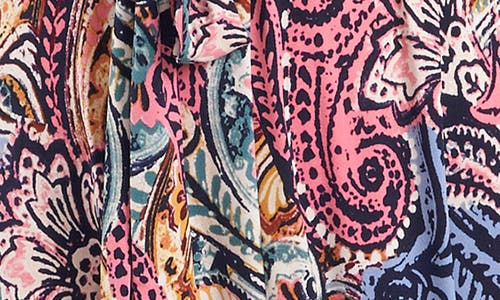 CHAUS CHAUS PASTEL PAISLEY TIE WAIST MIDI DRESS