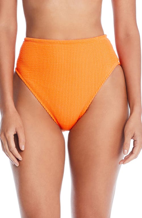 High Waist Bikini Bottoms in Orange Crush