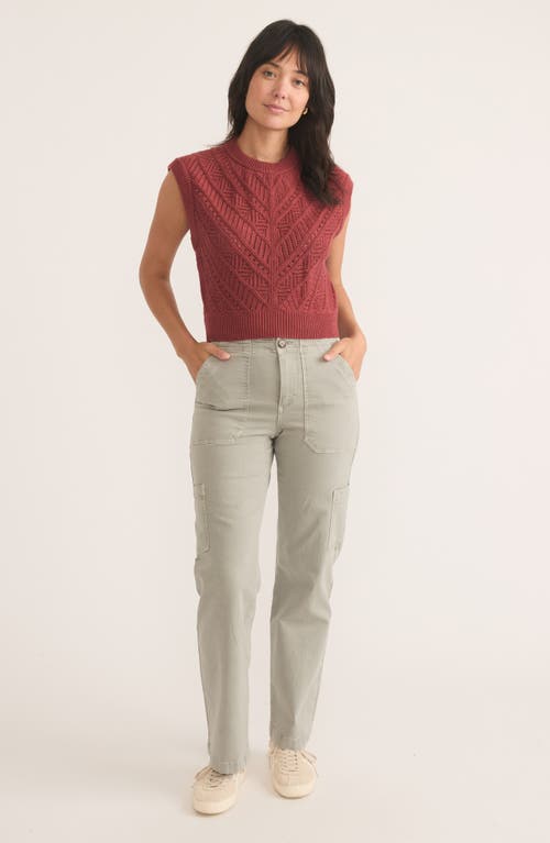 Marine Layer Brooke Textured Sweater Vest In Chili Oil