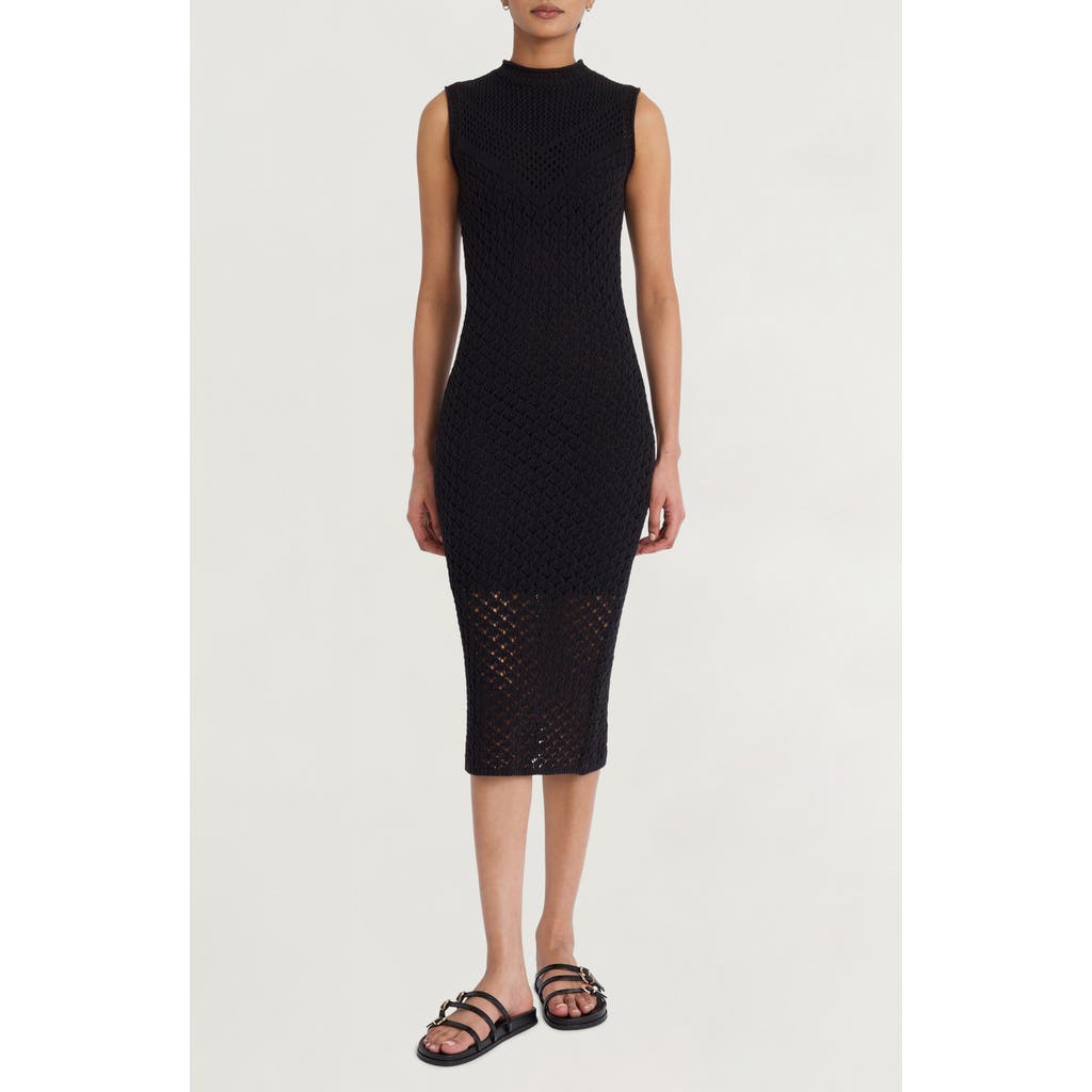 Luxely Mock Neck Midi Sweater Dress In Meteorite